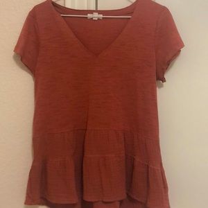 Babydoll top v neck juniors top